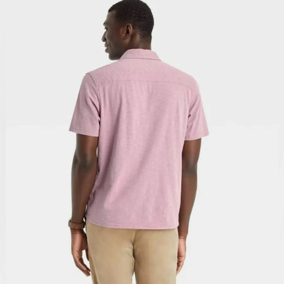 NWT Goodfellow & Co Men’s Short Sleeve Casual Button-Down in Orchid Size XL - Picture 4 of 13